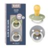 Picture of BIBS Pacifiers Colour Collection | Natural Rubber Baby Pacifier | Set of 2 BPA-Free Soothers | Made in Denmark | 18+ Months (Pack of 2) | Sage Night/Cloud Night