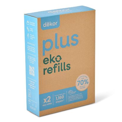 Picture of Diaper Dekor Pail Refills for Plus Original & Eko Diaper Pails, 2 Pack Unscented| Extra Thick Refills Made With 70% Recycled Materials