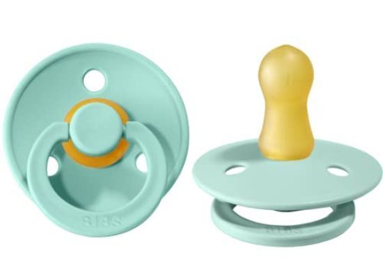 Picture of BIBS Pacifiers | Natural Rubber Baby Pacifier | Set of 2 BPA-Free Soothers | Made in Denmark | Mint | Size 0-6 Months