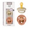 Picture of BIBS Pacifiers Colour Collection | Natural Rubber Baby Pacifier | Set of 2 BPA-Free Soothers | Made in Denmark | 6+ Months (Pack of 2) | Vanilla/Peach