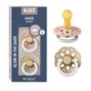 Picture of BIBS Pacifiers - Boheme Collection | BPA-Free Baby Pacifier | Made in Denmark | Set of 2 Blush Glow/Vanilla Glow Color Premium Soothers | Size 0-6 Months