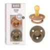Picture of BIBS Pacifiers Colour Collection | Natural Rubber Baby Pacifier | Set of 2 BPA-Free Soothers | Made in Denmark | 6+ Months (Pack of 2) | Earth/Dark Oak