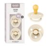 Picture of BIBS Pacifiers Colour Collection | Natural Rubber Baby Pacifier | Round Nipple | Set of 2 BPA-Free Soothers | Made in Denmark | 0+ Months (Pack of 2) | Ivory