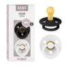 Picture of BIBS Pacifiers Colour Collection | Natural Rubber Baby Pacifier | Set of 2 BPA-Free Soothers | Made in Denmark | 0+ Months (Pack of 2) | Black/White