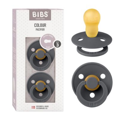 Picture of BIBS Pacifiers Colour Collection | Natural Rubber Baby Pacifier | Set of 2 BPA-Free Soothers | Made in Denmark | 18+ Months (Pack of 2) | Iron