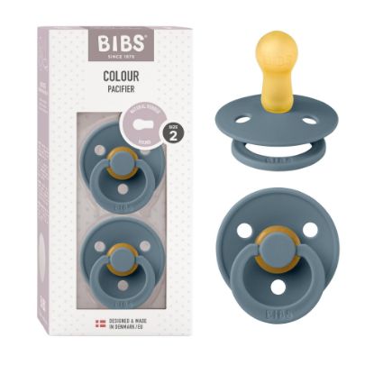 Picture of BIBS Pacifiers Colour Collection | Natural Rubber Baby Pacifier | Set of 2 BPA-Free Soothers | Made in Denmark | 6+ Months (Pack of 2) | Petrol Blue