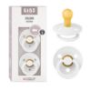 Picture of BIBS Pacifiers Colour Collection | Natural Rubber Baby Pacifier | Round Nipple | Set of 2 BPA-Free Soothers | Made in Denmark | 0+ Months (Pack of 2) | White
