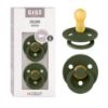 Picture of BIBS Pacifiers Colour Collection | Natural Rubber Baby Pacifier | Round Nipple | Set of 2 BPA-Free Soothers | Made in Denmark | 6+ Months (Pack of 2) | Hunter Green