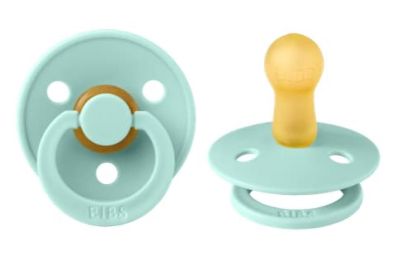 Picture of BIBS Pacifiers Colour Collection | Natural Rubber Baby Pacifier | Set of 2 BPA-Free Soothers | Made in Denmark | 6+ Months (Pack of 2) | Mint