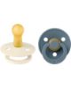 Picture of BIBS Pacifiers Colour Collection | Natural Rubber Baby Pacifier | Set of 2 BPA-Free Soothers | Made in Denmark | 0+ Months (Pack of 2) | Ivory/Petrol