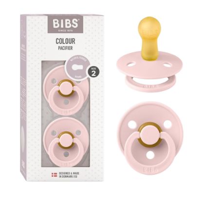 Picture of BIBS Pacifiers Colour Collection | Natural Rubber Baby Pacifier | Set of 2 BPA-Free Soothers | Made in Denmark | 6+ Months (Pack of 2) | Blossom