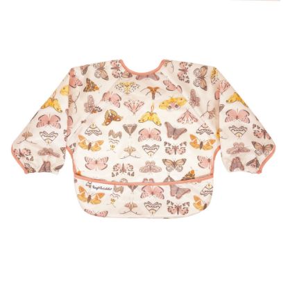 Picture of Tiny Twinkle Mess Proof Baby Bib|Waterproof Smock Bib for Eating,Machine Washable Full Sleeve with Pocket(Flutter, Small 6-24 Months)