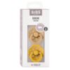 Picture of BIBS Boheme Pacifiers 2 Pack BPA Free Cherry Shape Nipple Natural Rubber Latex Made in Denmark | Sand/Honey Bee