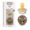 Picture of BIBS Pacifiers Colour Collection | Natural Rubber Baby Pacifier | Set of 2 BPA-Free Soothers | Made in Denmark | 18+ Months (Pack of 2) | Vanilla/Dark Oak