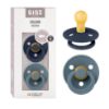 Picture of BIBS Pacifiers Colour Collection | Natural Rubber Baby Pacifier | Set of 2 BPA-Free Soothers | Made in Denmark | 0+ Months (Pack of 2) | Deep Space/Petrol