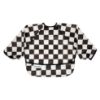 Picture of Tiny Twinkle Mess Proof Baby Bib|Waterproof Smock Bib for Eating,Machine Washable Full Sleeve with Pocket(Checkers Black, Small 6-24 Months)