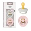 Picture of BIBS Pacifiers Colour Collection | Natural Rubber Baby Pacifier | Set of 2 BPA-Free Soothers | Made in Denmark | 6+ Months (Pack of 2) | Blossom/Haze