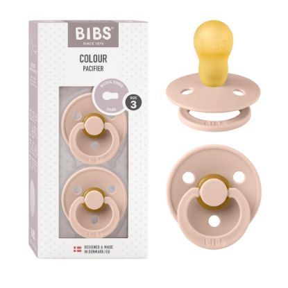 Picture of BIBS Pacifiers Colour Collection | Natural Rubber Baby Pacifier | Set of 2 BPA-Free Soothers | Made in Denmark | 18+ Months (Pack of 2) | Blush
