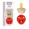 Picture of BIBS Colour Pacifier 2-Pack, BPA Free Dummy Binky, Round Nipple. Natural Rubber Latex, Made in Denmark, Size 2 (6-18 Months), Vanilla/Candy Apple