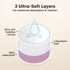 Picture of Organic Breast Pads - 14 Viscose Derived from Bamboo Washable Pads + Wash Bag, 3-Layers Breastfeeding Nipple Pad for Maternity, Reusable Nipplecovers for Breast Feeding(Pastel Touch Lite, L 4.8")