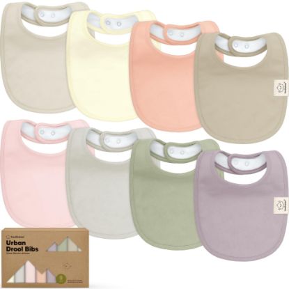 Picture of 8-Pack Organic Baby Bibs for Boys, Girls - Soft Cotton Drooling and Teething Bibs for Baby Girl & Boy, Extra Absorbent, Easy to Clean & Put On for Toddler, Newborn, Infant 0-24 Months (Embrace)