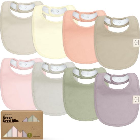 Picture of 8-Pack Organic Baby Bibs for Boys, Girls - Soft Cotton Drooling and Teething Bibs for Baby Girl & Boy, Extra Absorbent, Easy to Clean & Put On for Toddler, Newborn, Infant 0-24 Months (Embrace)
