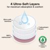 Picture of Organic Nursing Pads - 14 Washable Viscose Derived from Bamboo Breastfeeding Pads, Wash Bag, Reusable Breast Pads for Breastfeeding, Nipple Pads for Breastfeeding Essentials(Lovelle, L 4.8")
