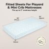 Picture of 2-Pack Mini Crib Sheets Fitted - Pack N Play Sheets for Pack and Play Mattress, Organic Cotton, Soft & Breathable Jersey Playard Bedding, Neutral Mini Toddler Bed Cover for Boys, Girls (Jolly Rainbow)