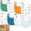 Picture of 8-Pack Organic Baby Bibs for Boys, Girls - Soft Cotton Drooling and Teething Bibs for Baby Girl & Boy, Extra Absorbent, Easy to Clean & Put On for Toddler, Newborn, Infant 0-24 Months (Builders)