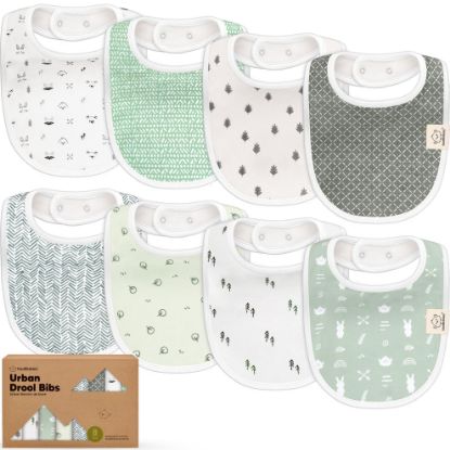 Picture of 8-Pack Organic Baby Bibs for Boys, Girls - Soft Cotton Drooling and Teething Bibs for Baby Girl & Boy, Extra Absorbent, Easy To Clean & Put On for Toddler, Newborn, Infant 0-24 Months (Nordic)