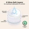 Picture of Organic Nursing Pads - 14 Washable Viscose Derived from Bamboo Breastfeeding Pads, Wash Bag, Reusable Breast Pads for Breastfeeding, Nipple Pads for Breastfeeding Essentials(Soft White, L 4.8")