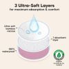 Picture of Organic Breast Pads - 14 Viscose Derived from Bamboo Washable Pads + Wash Bag, 3-Layers Breastfeeding Nipple Pad for Maternity, Reusable Nipplecovers for Breast Feeding(Soft White Lite, L 4.8")
