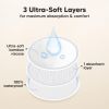 Picture of Organic Breast Pads - 14 Viscose Derived from Bamboo Washable Pads + Wash Bag, 3-Layers Breastfeeding Nipple Pad for Maternity, Reusable Nipplecovers for Breast Feeding(Soft White Lite, L 4.8")