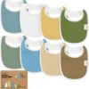 Picture of 8-Pack Organic Baby Bibs for Boys, Girls - Soft Cotton Drooling and Teething Bibs for Baby Girl & Boy, Extra Absorbent, Easy to Clean & Put On for Toddler, Newborn, Infant 0-24 Months (Daybreak)