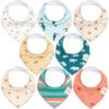 Picture of 8-Pack Organic Baby Bandana Bibs for Girls - Super Absorbent Triangle Baby Bibs for Drooling and Teething Infant, 100% Cotton Extra Soft for Newborn, Infant 0-36 Months (Wildscape)