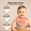 Picture of 8-Pack Organic Baby Bandana Bibs for Girls - Super Absorbent Triangle Baby Bibs for Drooling and Teething Infant, 100% Cotton Extra Soft for Newborn, Infant 0-36 Months (Wildscape)
