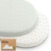 Picture of 2-Pack Organic Bassinet Sheets for Girls, Boys - 100% Cotton Bassinet Mattress Sheets Compatible with Halo Bassinest Swivel Sleeper, Graco, Baby Delight, Chicco, Unisex Fitted Bassinet Sheets (Herb)