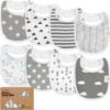 Picture of 8-Pack Organic Baby Bibs for Boys, Girls - Soft Cotton Drooling and Teething Bibs for Baby Girl & Boy, Extra Absorbent, Easy to Clean & Put On for Toddler, Newborn, Infant 0-24 Months (Grayscape)