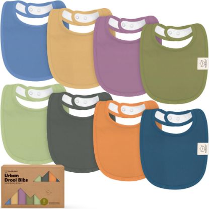 Picture of 8-Pack Organic Baby Bibs for Boys, Girls - Soft Cotton Drooling and Teething Bibs for Baby Girl & Boy, Extra Absorbent, Easy to Clean & Put On for Toddler, Newborn, Infant 0-24 Months (Cruise)