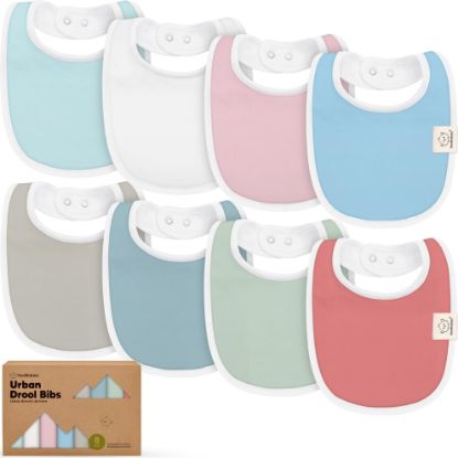 Picture of 8-Pack Organic Baby Bibs for Boys, Girls - Soft Cotton Drooling and Teething Bibs for Baby Girl & Boy, Extra Absorbent, Easy to Clean & Put On for Toddler, Newborn, Infant 0-24 Months (Spring)