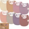Picture of 8-Pack Organic Baby Bibs for Boys, Girls - Soft Cotton Drooling and Teething Bibs for Baby Girl & Boy, Extra Absorbent, Easy to Clean & Put On for Toddler, Newborn, Infant 0-24 Months (Mauve)