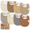 Picture of 8-Pack Organic Baby Bibs for Boys, Girls - Soft Cotton Drooling and Teething Bibs for Baby Girl & Boy, Extra Absorbent, Easy to Clean & Put On for Toddler, Newborn, Infant 0-24 Months (Terracotta)