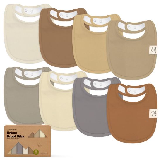 Picture of 8-Pack Organic Baby Bibs for Boys, Girls - Soft Cotton Drooling and Teething Bibs for Baby Girl & Boy, Extra Absorbent, Easy to Clean & Put On for Toddler, Newborn, Infant 0-24 Months (Terracotta)