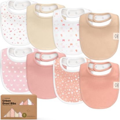 Picture of 8-Pack Organic Baby Bibs for Boys, Girls - Soft Cotton Drooling and Teething Bibs for Baby Girl & Boy, Extra Absorbent, Easy to Clean & Put On for Toddler, Newborn, Infant 0-24 Months (Butterflies)