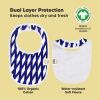 Picture of 8-Pack Organic Baby Bibs for Boys, Girls - Soft Cotton Drooling and Teething Bibs for Baby Girl & Boy, Extra Absorbent, Easy to Clean & Put On for Toddler, Newborn, Infant 0-24 Months (Azure)