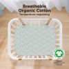 Picture of 2-Pack Mini Crib Sheets Fitted - Pack N Play Sheets for Pack and Play Mattress, Organic Cotton, Soft & Breathable Jersey Playard Bedding, Neutral Mini Toddler Bed Cover for Boys, Girls (Daisies)