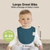 Picture of 8-Pack Organic Baby Bibs for Boys, Girls - Soft Cotton Drooling and Teething Bibs for Baby Girl & Boy, Extra Absorbent, Easy to Clean & Put On for Toddler, Newborn, Infant 0-24 Months (Eclipse)