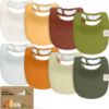 Picture of 8-Pack Organic Baby Bibs for Boys, Girls - Soft Cotton Drooling and Teething Bibs for Baby Girl & Boy, Extra Absorbent, Easy to Clean & Put On for Toddler, Newborn, Infant 0-24 Months (Sahara)