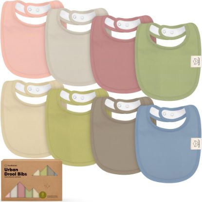 Picture of 8-Pack Organic Baby Bibs for Boys, Girls - Soft Cotton Drooling and Teething Bibs for Baby Girl & Boy, Extra Absorbent, Easy to Clean & Put On for Toddler, Newborn, Infant 0-24 Months (Boho)