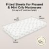Picture of 2-Pack Mini Crib Sheets Fitted - Pack N Play Sheets for Pack and Play Mattress, Organic Cotton, Soft & Breathable Jersey Playard Bedding, Neutral Mini Toddler Bed Cover for Boys, Girls (Elly)